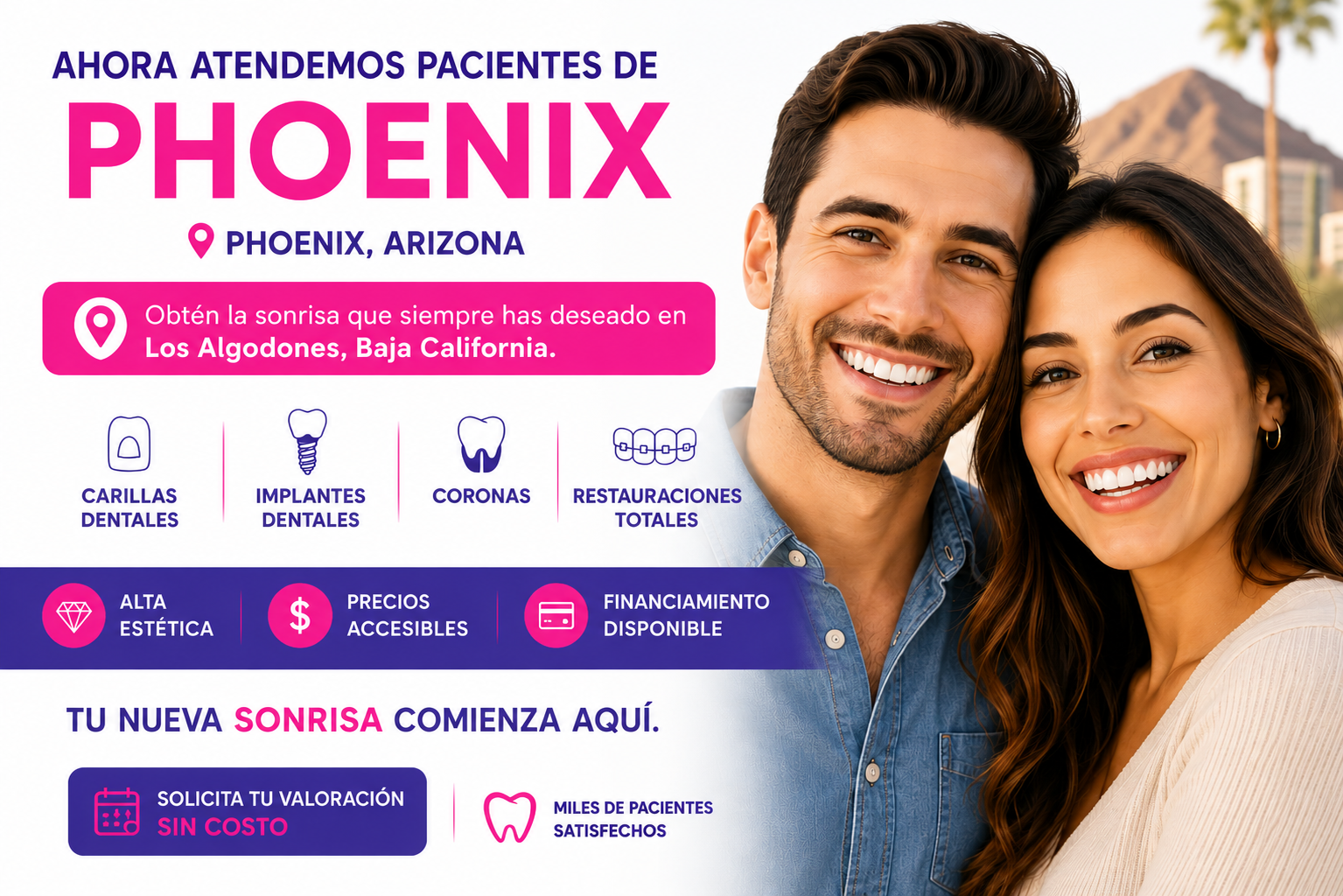 Carillas dentales para pacientes de Phoenix Arizona en Los Algodones